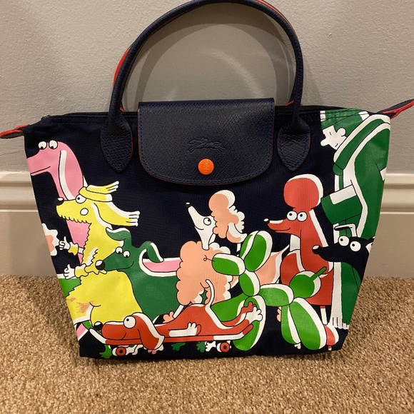 Longchamp Handbags - Navy Poodle Small Top Handle Tote